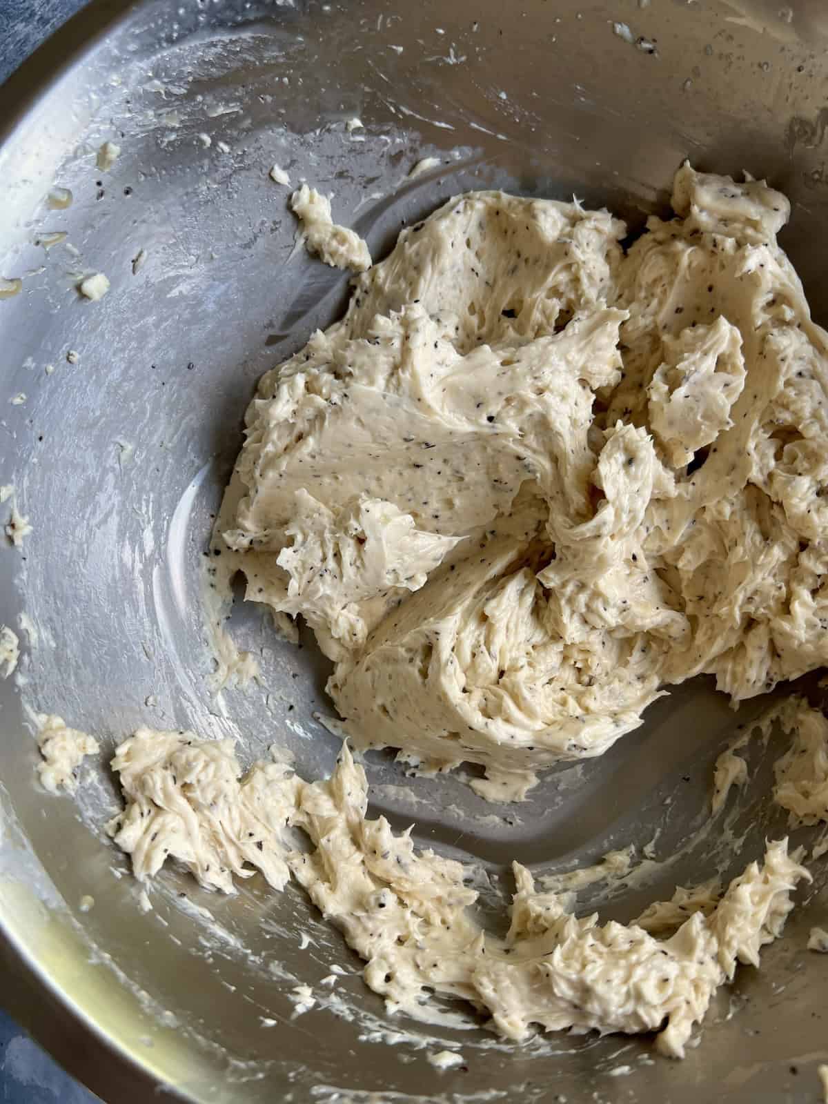 the frosting ingredients are whipped until light and fluffy